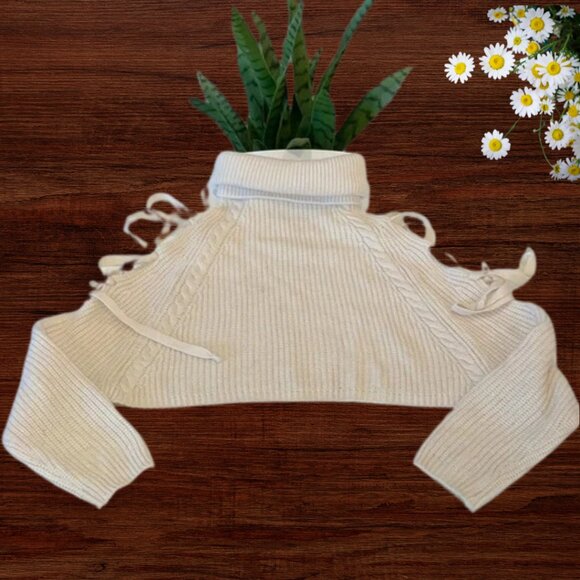 Cream Knit Turtleneck Sweater - Picture 1 of 6